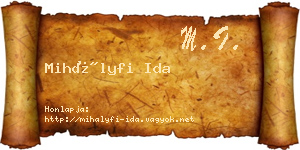 Mihályfi Ida névjegykártya